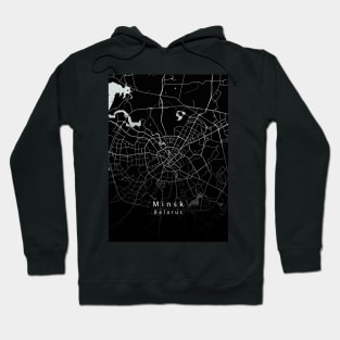 Minsk Belarus City Map dark Hoodie